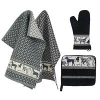 Bunzlau Castle Keukentextiel Set Dogs Zwart - thumbnail