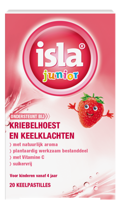Isla Junior keelpastilles aardbei 20 Pastilles