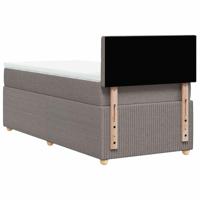 Boxspring met matras stof taupe 90x190 cm - thumbnail