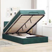Ottoman bed met matras en LED's 120x200cm fluweel donkergroen - thumbnail