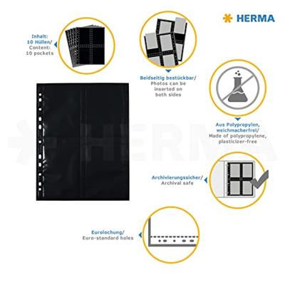 Herma 7783 7783 Fotohoezen Zwart, Transparant 9 x 13 cm - thumbnail