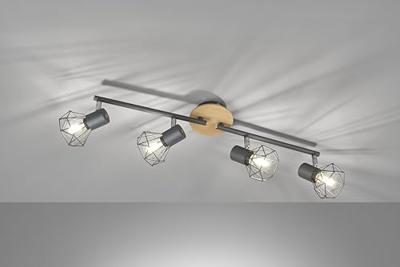 Fischer & Honsel 4-lichts plafondlampRan zwart - 21386