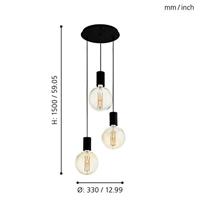 EGLO Pozueta hangende plafondverlichting Harde montage E27 40 W Zwart - thumbnail