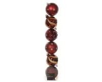Decoris kerstballen set Plastic 6st Ossenbloed 15cm - thumbnail