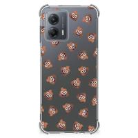 Doorzichtige Silicone Hoesje voor Motorola Moto G53 Poep Emojis - thumbnail