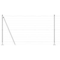 VidaXL Hek met paal zilver 1,2 x 10 m staal - thumbnail