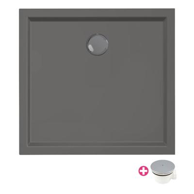 Douchebak Xenz Mariana | 80x75x4 cm | Incl.Afvoersifon-Chroom | Acryl | Rechthoekig | Antraciet mat Douchebak Xenz Mariana | 80x75x4 cm | Incl.Afvoersifon-Chroom | Acryl | Rechthoekig | Antraciet mat