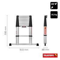Telesteps ECO Line Telescoopladder 3,8m met stabilisatiebalk - 20138-601 - thumbnail
