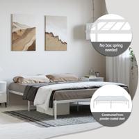 Bedframe metaal wit 183x213 cm - thumbnail