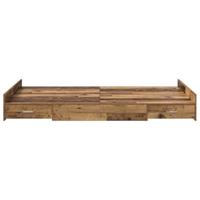 Opbergbedframe met lade Oud hout 120 x 200 cm Bewerkt hout - thumbnail