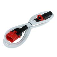 ACT AK5507 Netsnoer C13 / C14 Dual IEC LOCK | Wit | 1 meter - thumbnail