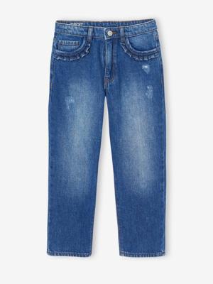 Rechte jeans MorphologiK meisjes heupomvang Medium donkerblauw Rechte jeans MorphologiK meisjes heupomvang Medium donkerblauw