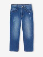 Rechte jeans MorphologiK meisjes heupomvang Medium donkerblauw - thumbnail
