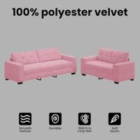 | Bankstel | 2 pcs Roze 221 x 78 x 80 cm Fluweel - thumbnail