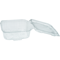 Bak | Gerecycled PET | 500ml | incl. Vaste deksel | saladebak | 125x123x transparant | 600 stuks - thumbnail