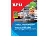 Apli afneembare witte etiketten ft 64,6 x 33,8 mm (b x h), 2.400 stuks, 24 per blad (3056) - thumbnail