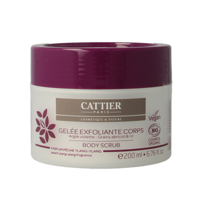 Cattier Body scrub perzik ylang ylang 200 Milliliter