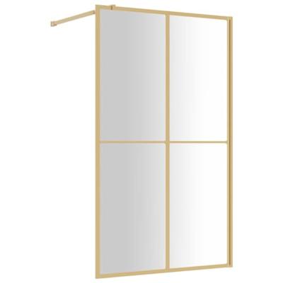 Inloopdouchewand transparant 118x195 cm ESG-glas goudkleurig