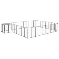 Hondenkennel 25,41 m² staal zwart - thumbnail