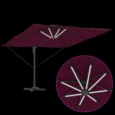 Parasol Bordeauxrood 286 x 285 x 270 cm Aluminium