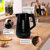 Bosch TWK1M123 waterkoker 1,7 l 2400 W Zwart - thumbnail