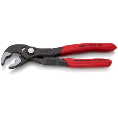 Knipex Cobra® Hightech-Waterpomptang | 150 mm Lengte | Anti-Slip | Kunststof Bekleed | Grijs Geatramenteerd - 87 01 150 SB Knipex Cobra® Hightech-Waterpomptang | 150 mm Lengte | Anti-Slip | Kunststof Bekleed | Grijs Geatramenteerd - 87 01 150 SB
