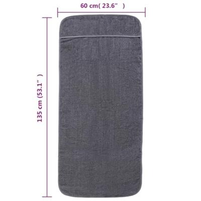 VidaXL Strandhanddoeken 2 st 400 g/m² 60x135 cm stof antracietkleurig