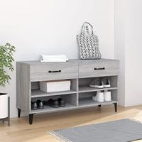 VidaXL Schoenenkast 102x35x55 cm bewerkt hout grijs sonoma eikenkleur - thumbnail