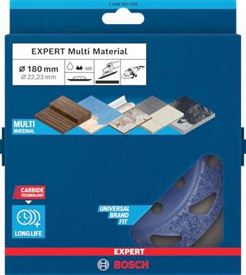 Bosch Accessoires EXPERT Multi Material carbide Slijpkop medium | schuin | 180 mm | 22,23 mm - 2608901750 Bosch Accessoires EXPERT Multi Material carbide Slijpkop medium | schuin | 180 mm | 22,23 mm - 2608901750
