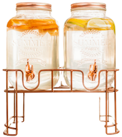 Cosy & Trendy Drankdispenser met houder - Koper - 2 x 3 liter - thumbnail