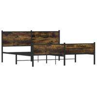 Bedframe zonder matras metaal gerookt eikenkleurig 180x200 cm - thumbnail
