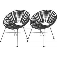 Vero tuinstoel zwart set van 2 - thumbnail