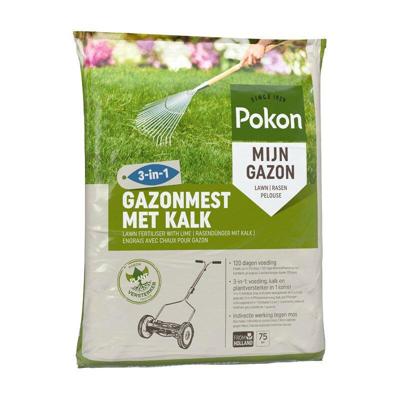 Pokon gazonmest met kalk 3-in-1 75 m2