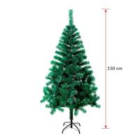 Groene PVC kunstkerstboom 150 cm , 230 punten met standaard - thumbnail