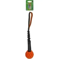 Apporteerbal TPR + piep oranje 9cm - thumbnail