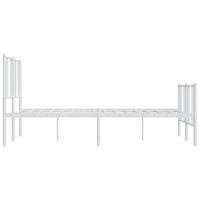 Bedframe met hoofd- en voeteneinde metaal wit 140x200 cm - thumbnail