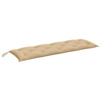 Tuinbankkussen 150x50x7 cm stof gemleerd beige - thumbnail