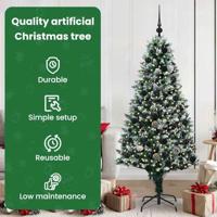 VidaXL Kunstkerstboom groen 180 cm pvc en staal en kunststof - thumbnail