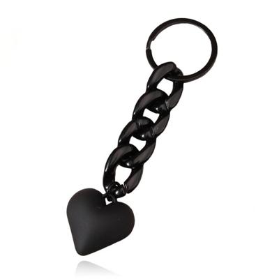 Sleutelhanger 4 grote Schakels & Hart - Zwart