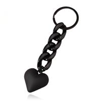 Sleutelhanger 4 grote Schakels & Hart - Zwart - thumbnail