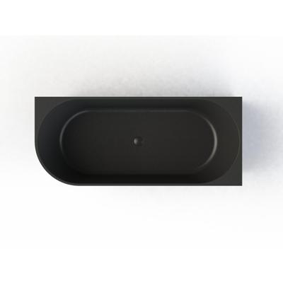 Arcqua Pinto Halfvrijstaand Bad - 170x73cm - rechts - mat zwart BAD124217