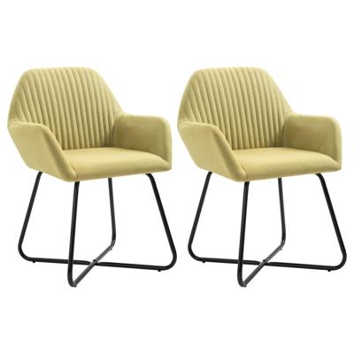 VidaXL Eetkamerstoelen 2 st stof groen