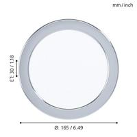 Eglo 4000K inbouwspot Fueva 5 IP44 - Ø 16,6cm chroom 99209 - thumbnail