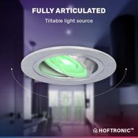 Set van 6 Chandler - Smart inbouwspot - IP20 voor binnen - 5,5 Watt 345 Lumen - Kantelbaar - Wifi + Bluetooth - RGBWW - GU10 - Google Home, Amazon Alexa en Siri - RVS - thumbnail