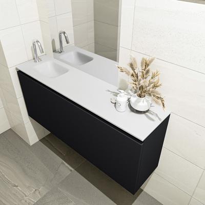 MONDIAZ OLAN 120cm toiletmeubel urban. LEX wastafel talc links 1 kraangat MONDIAZ OLAN 120cm toiletmeubel urban. LEX wastafel talc links 1 kraangat