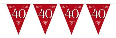 Vlaggenlijn 40 Jaar Jubileum Robijn Rood - 10m