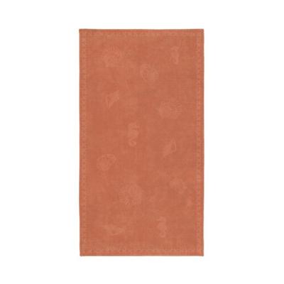 Seahorse Seahorse Strandlaken Shells Coral Red 100x200