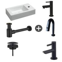 Wiesbaden Fonteinpack Chepri Rechts Keramiek 45.5x26x12 cm Zwart - thumbnail