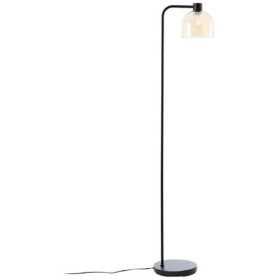 Brilliant VloerlampCasto zwart met amber glas - 60106/20