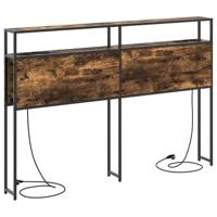 Opberghoofdbord met plank Gerookt eiken 140 cm Bewerkt hout - thumbnail